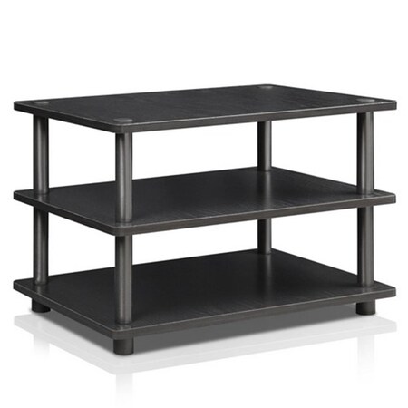 Furinno Turn-N-Tube Easy Assembly 4-Tier Corner Tv Stand- Black Wood - 16.2 X 23.6 X 14.6 In. 15094BW/BK